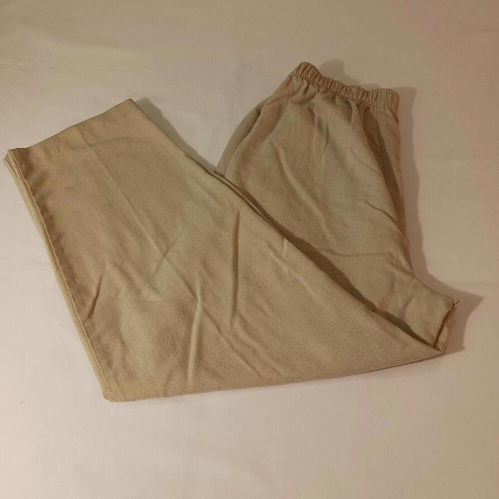 Counterparts Women's Pants Tan/Beige Elastic Waist Vintage Measured Waist 30"